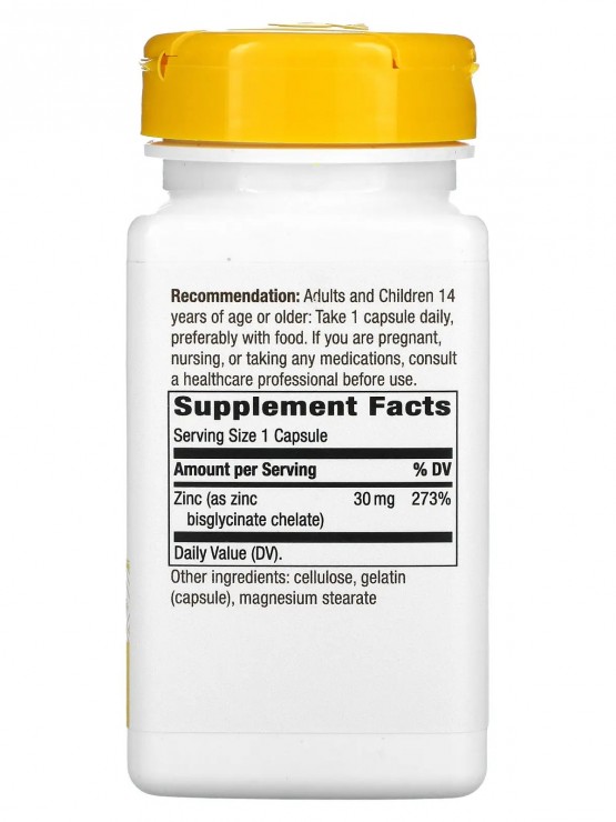 Хелат цинку, Zinc Chelate, Nature's Way, 30 мг, 100 капсул 1