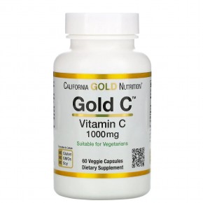 Вітамін C California Gold Nutrition (Gold C Vitamin C) 1000 мг 60 вегетаріанських капсул
