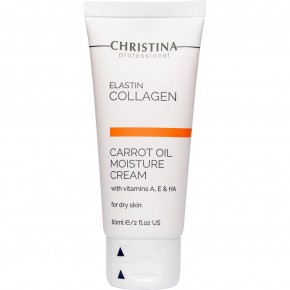 Зволожуючий крем для сухої шкіри Christina Elastin Collagen Carrot Cream with Vitamins A, E&HA, 60 мл