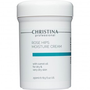 Зволожуючий крем з олією шипшини та моркви для сухої шкіри Christina Rose Hips Moisture Cream with Carrot Oil, 250 мл